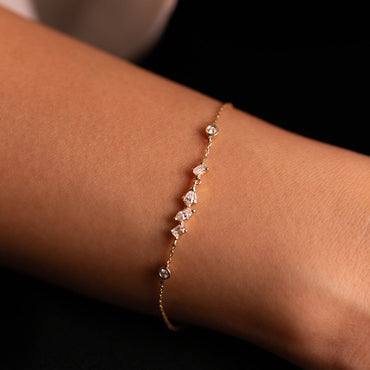 1.68 TCW Marquise, Oval, Emerald & Round Shaped Multi Stone Moissanite Bracelet