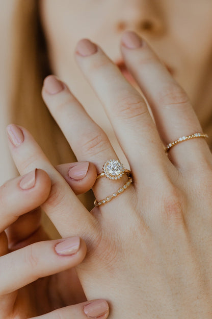 0.25 TCW Round Shaped Half Eternity Lab Grown Diamond Wedding Band