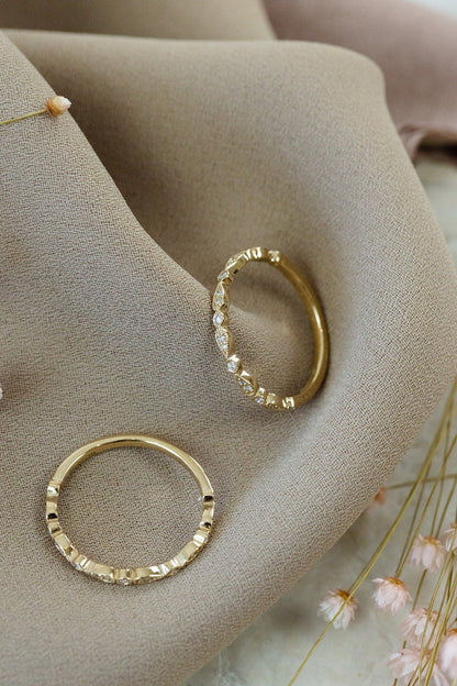 0.25 TCW Round Shaped Half Eternity Lab Grown Diamond Wedding Band