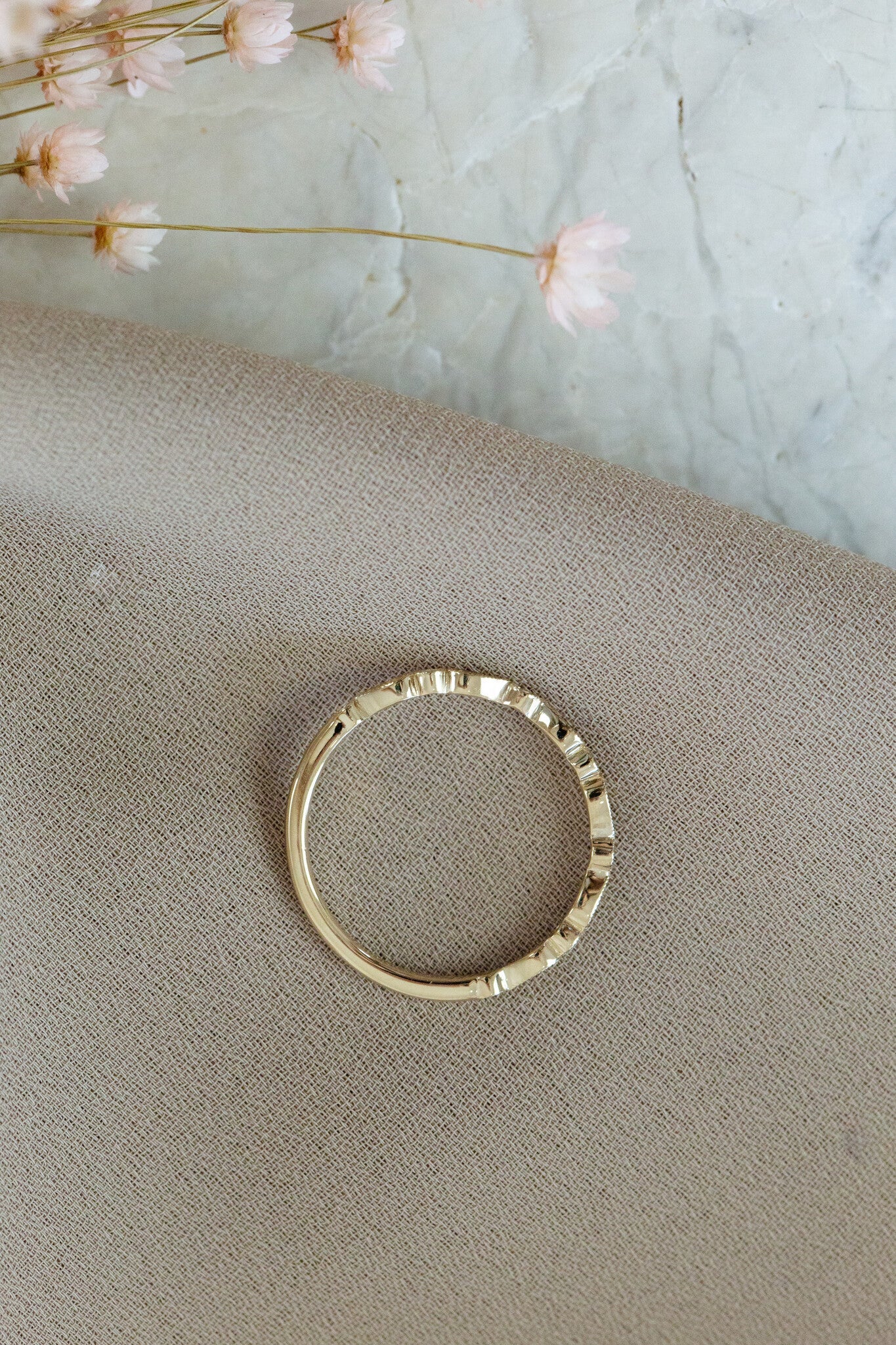 0.25 TCW Round Shaped Half Eternity Lab Grown Diamond Wedding Band