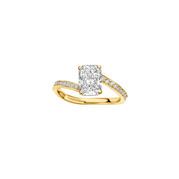 Timeless 1.5 CT Radiant Cut By Pass Pave Lab Grown Diamond Engagement Ring