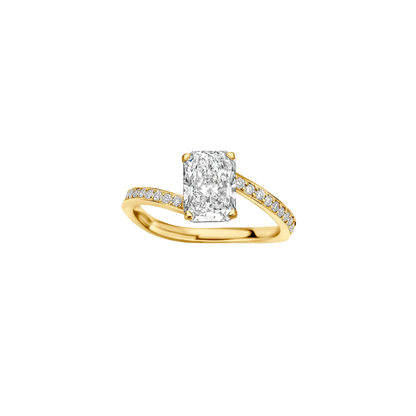 Timeless 1.5 CT Radiant Cut By Pass Pave Lab Grown Diamond Engagement Ring