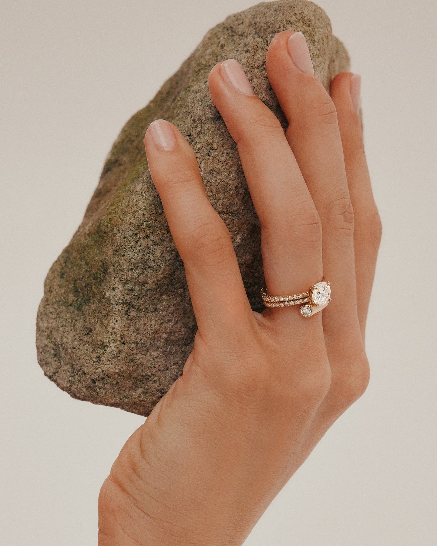 Marquise Shaped Three Stone Lab Grown Diamond Engagement Ring