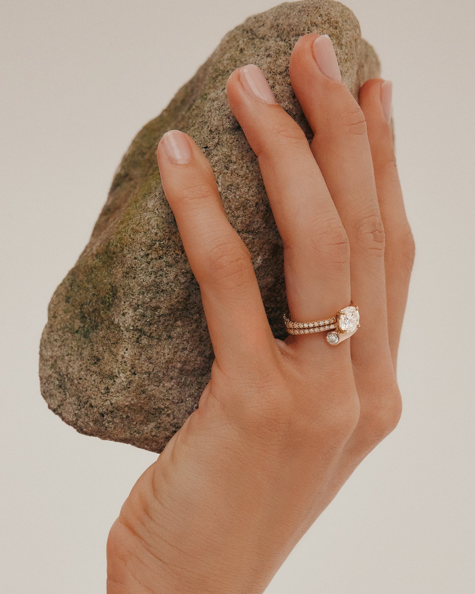 Marquise Shaped Three Stone Lab Grown Diamond Engagement Ring