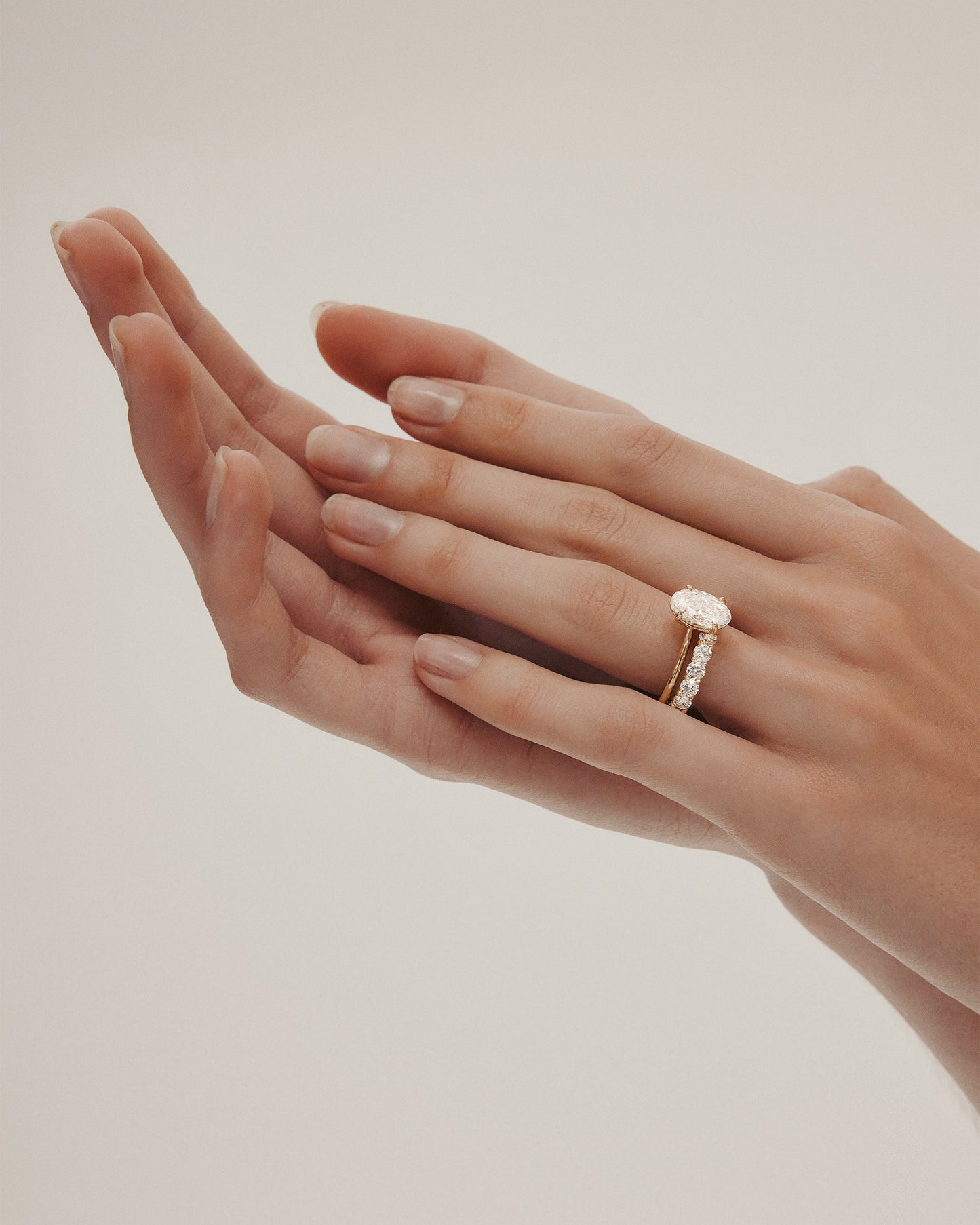 Marquise Shaped Three Stone Lab Grown Diamond Engagement Ring