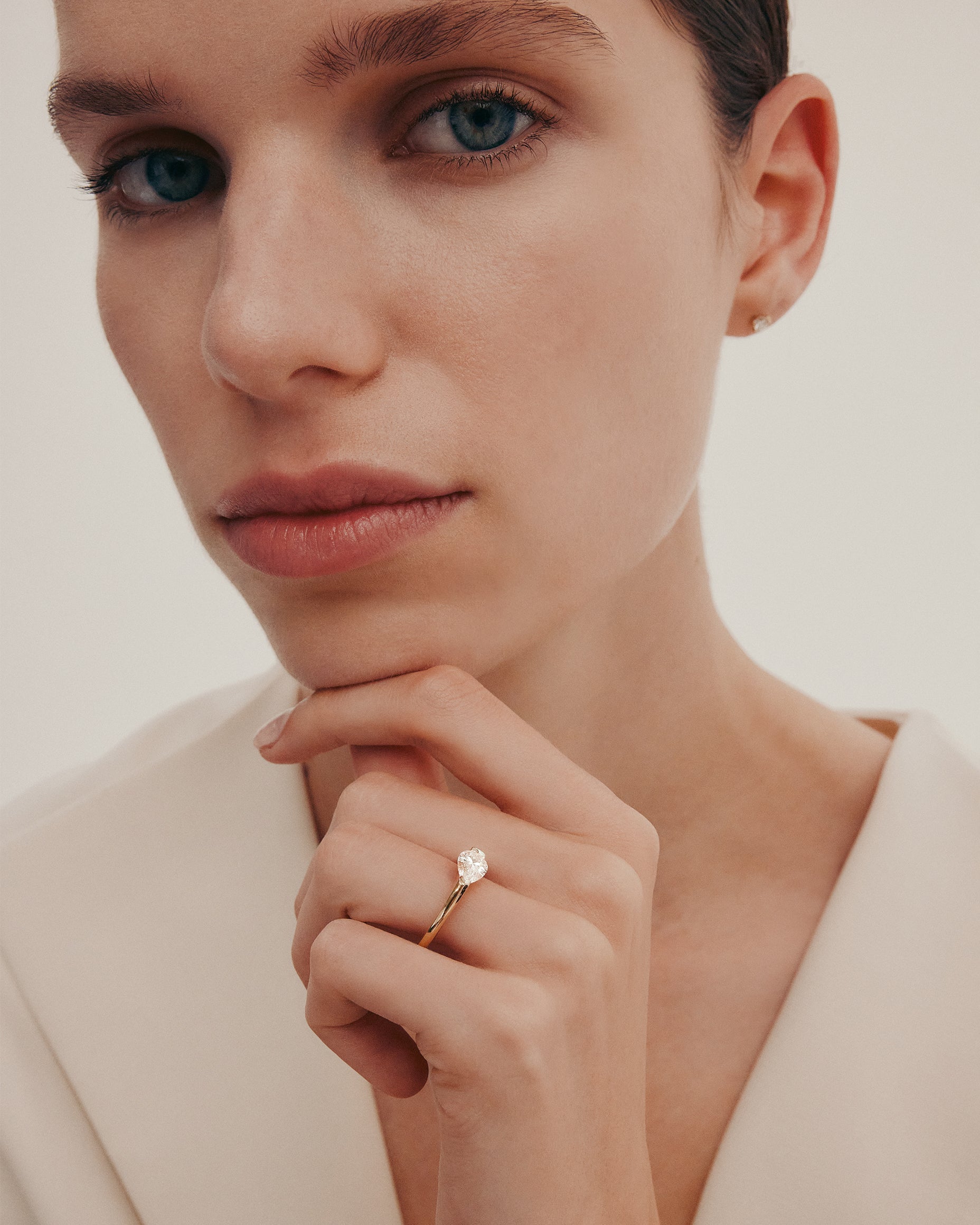 Marquise Shaped Three Stone Lab Grown Diamond Engagement Ring