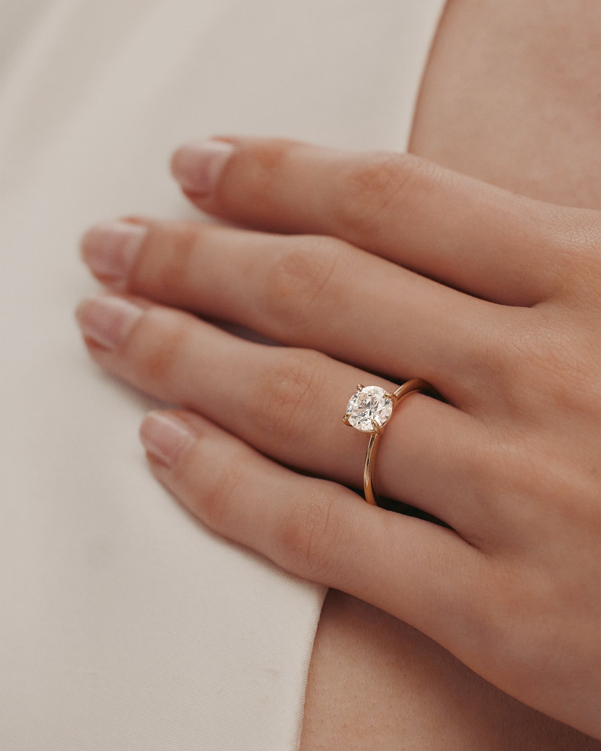 Marquise Shaped Three Stone Lab Grown Diamond Engagement Ring