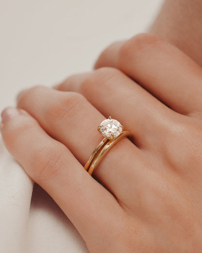 Marquise Shaped Three Stone Lab Grown Diamond Engagement Ring