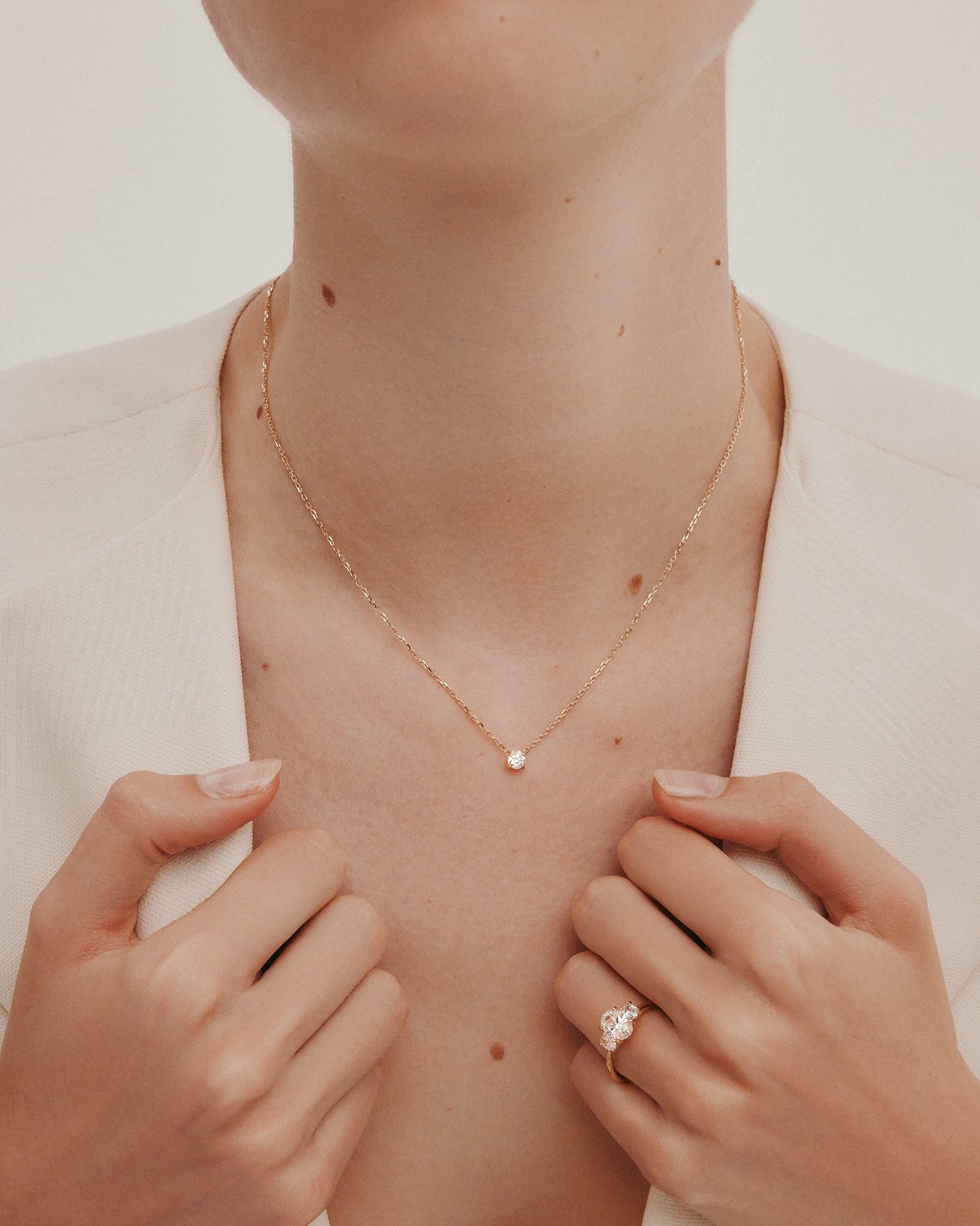 Marquise Shaped Three Stone Lab Grown Diamond Engagement Ring