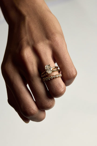 Marquise Shaped Three Stone Lab Grown Diamond Engagement Ring