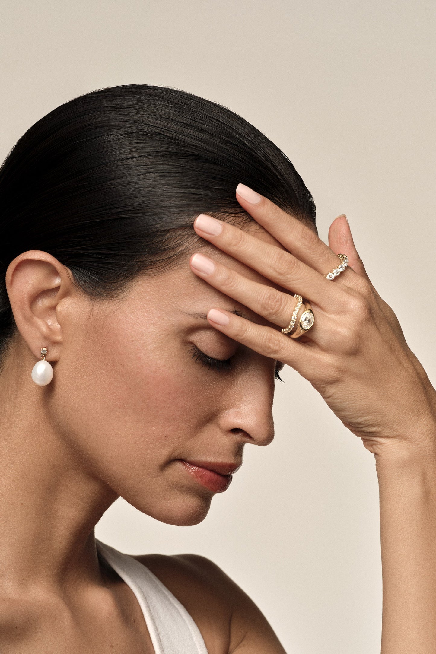 Marquise Shaped Three Stone Lab Grown Diamond Engagement Ring