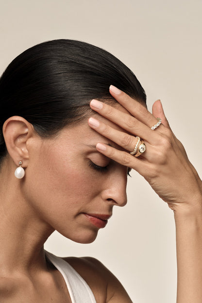 Marquise Shaped Three Stone Lab Grown Diamond Engagement Ring