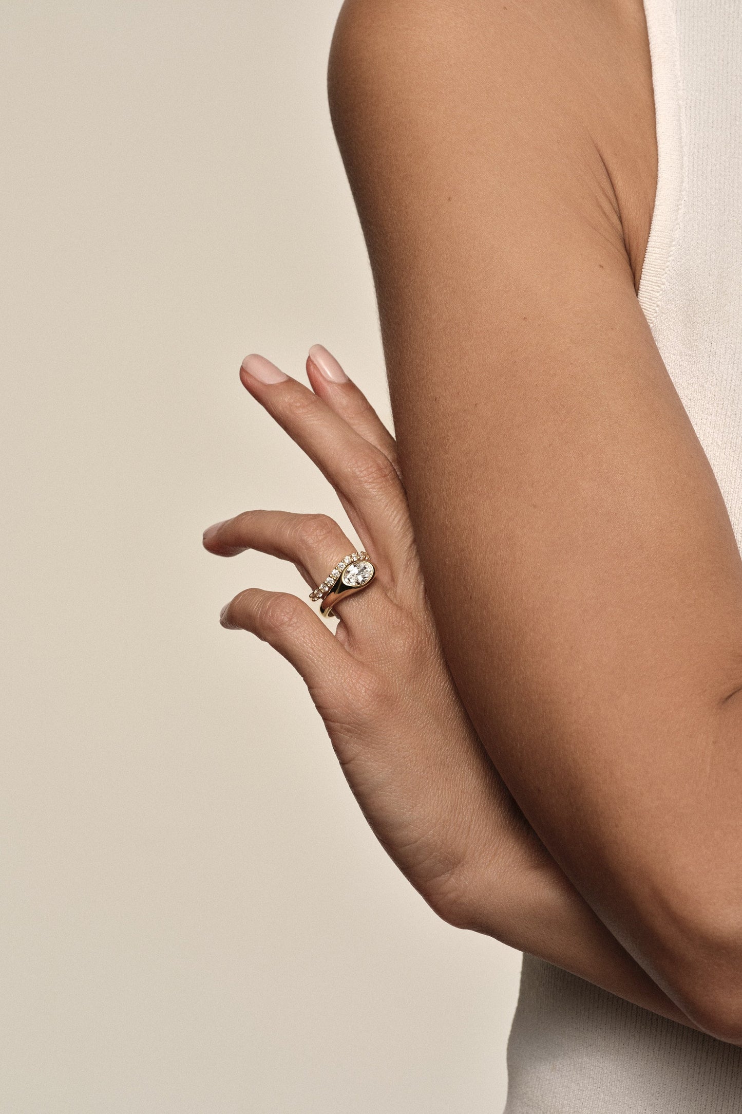 Marquise Shaped Three Stone Lab Grown Diamond Engagement Ring