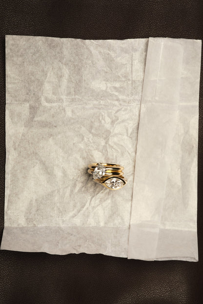 Marquise Shaped Three Stone Lab Grown Diamond Engagement Ring