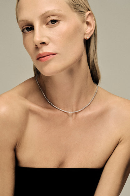 4.5 TCW Round Lab Grown Diamond Tennis Necklace