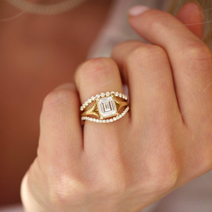 0.25 TCW Round Shaped Half Eternity Lab Grown Diamond Wedding Band