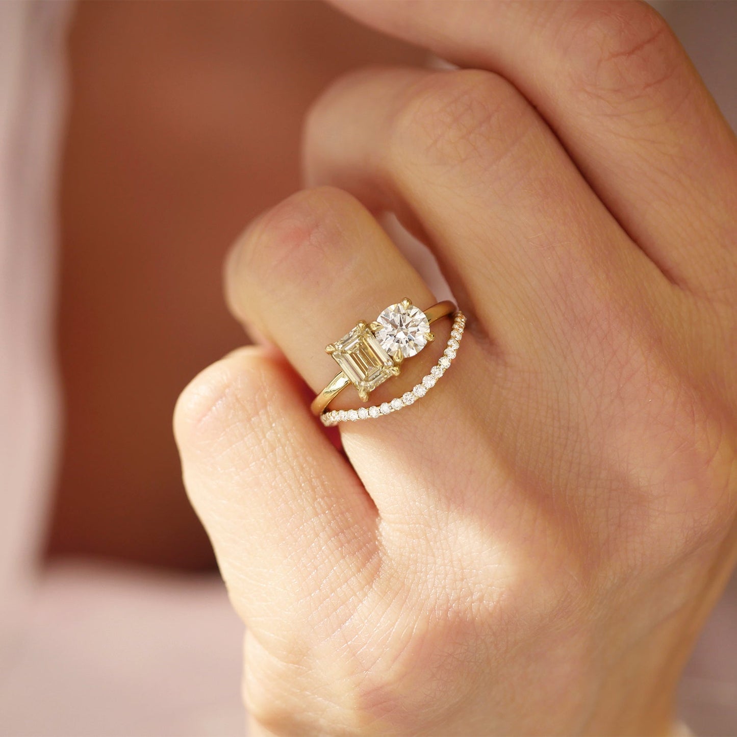 0.25 TCW Round Shaped Half Eternity Lab Grown Diamond Wedding Band