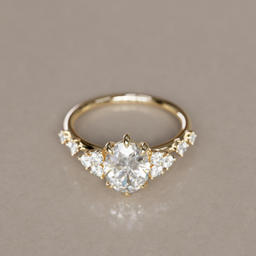 Marquise Shaped Three Stone Lab Grown Diamond Engagement Ring