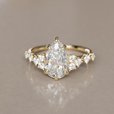 Marquise Shaped Three Stone Lab Grown Diamond Engagement Ring