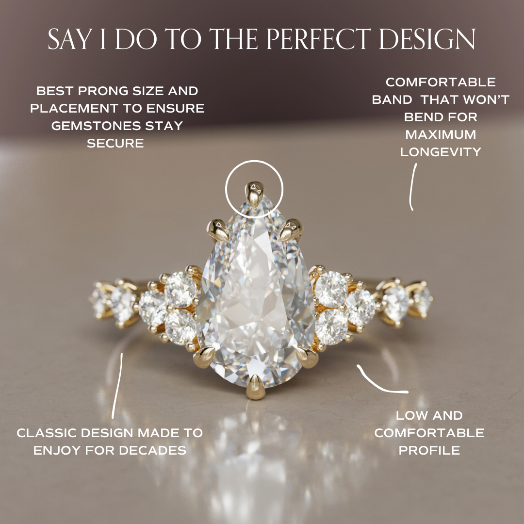 Marquise Shaped Three Stone Lab Grown Diamond Engagement Ring