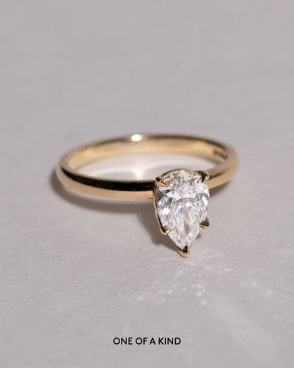 Marquise Shaped Three Stone Lab Grown Diamond Engagement Ring