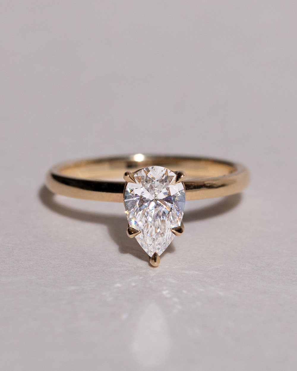 Marquise Shaped Three Stone Lab Grown Diamond Engagement Ring