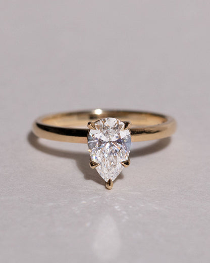 Marquise Shaped Three Stone Lab Grown Diamond Engagement Ring