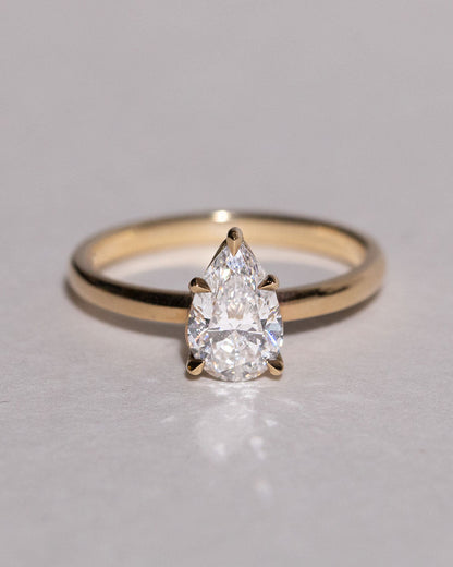 Marquise Shaped Three Stone Lab Grown Diamond Engagement Ring