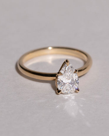 Marquise Shaped Three Stone Lab Grown Diamond Engagement Ring