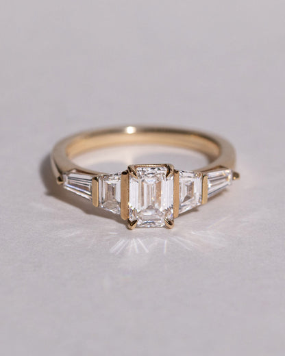 Marquise Shaped Three Stone Lab Grown Diamond Engagement Ring