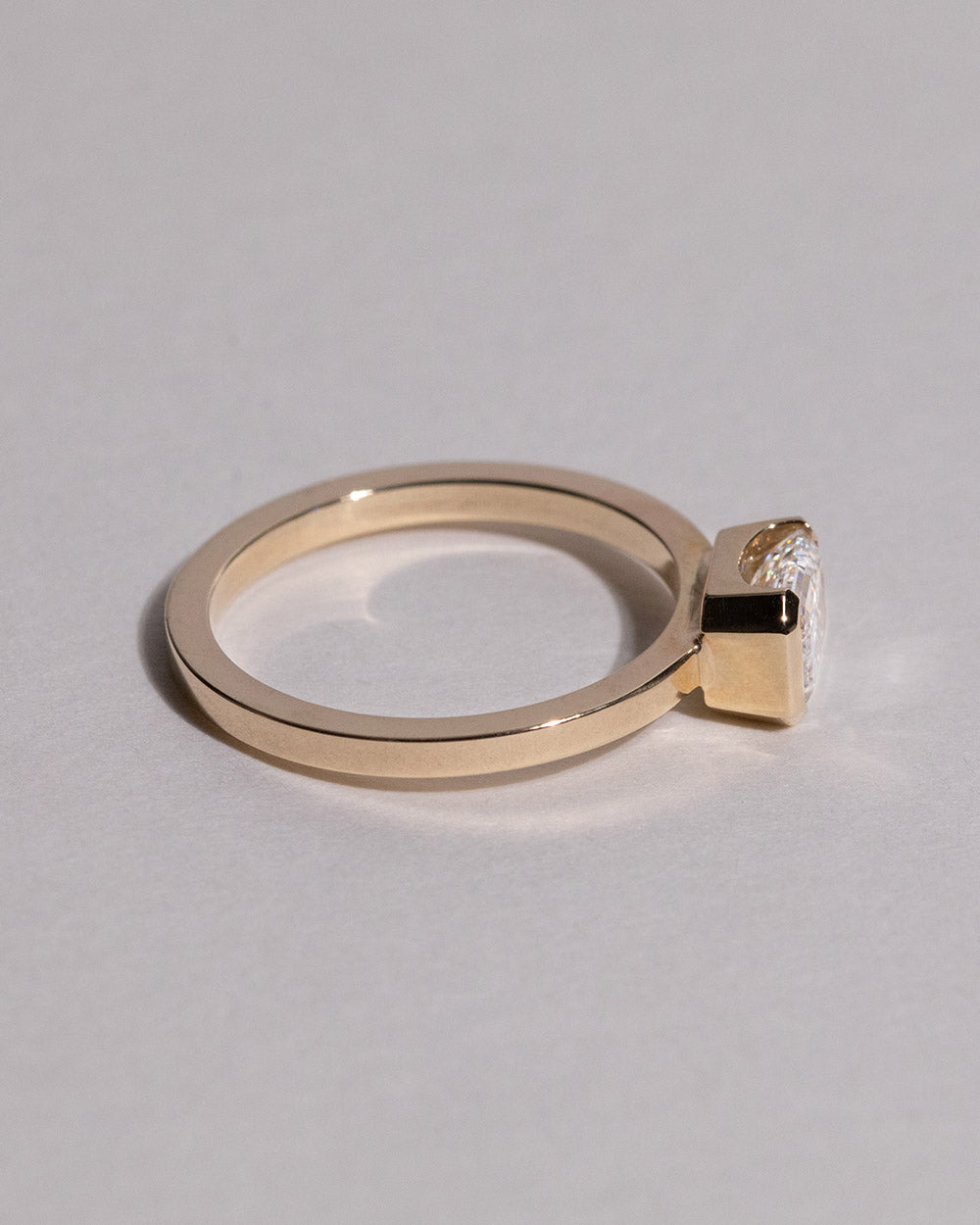 Marquise Shaped Three Stone Lab Grown Diamond Engagement Ring