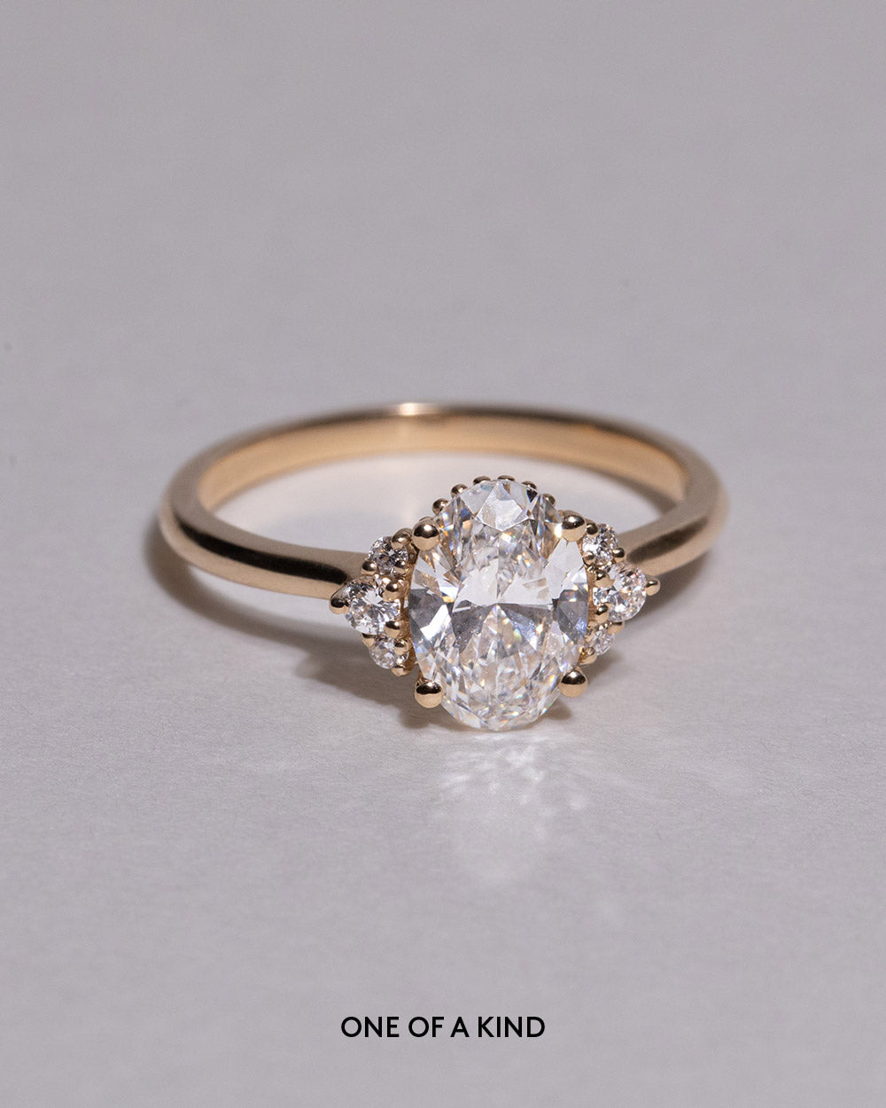 Marquise Shaped Three Stone Lab Grown Diamond Engagement Ring