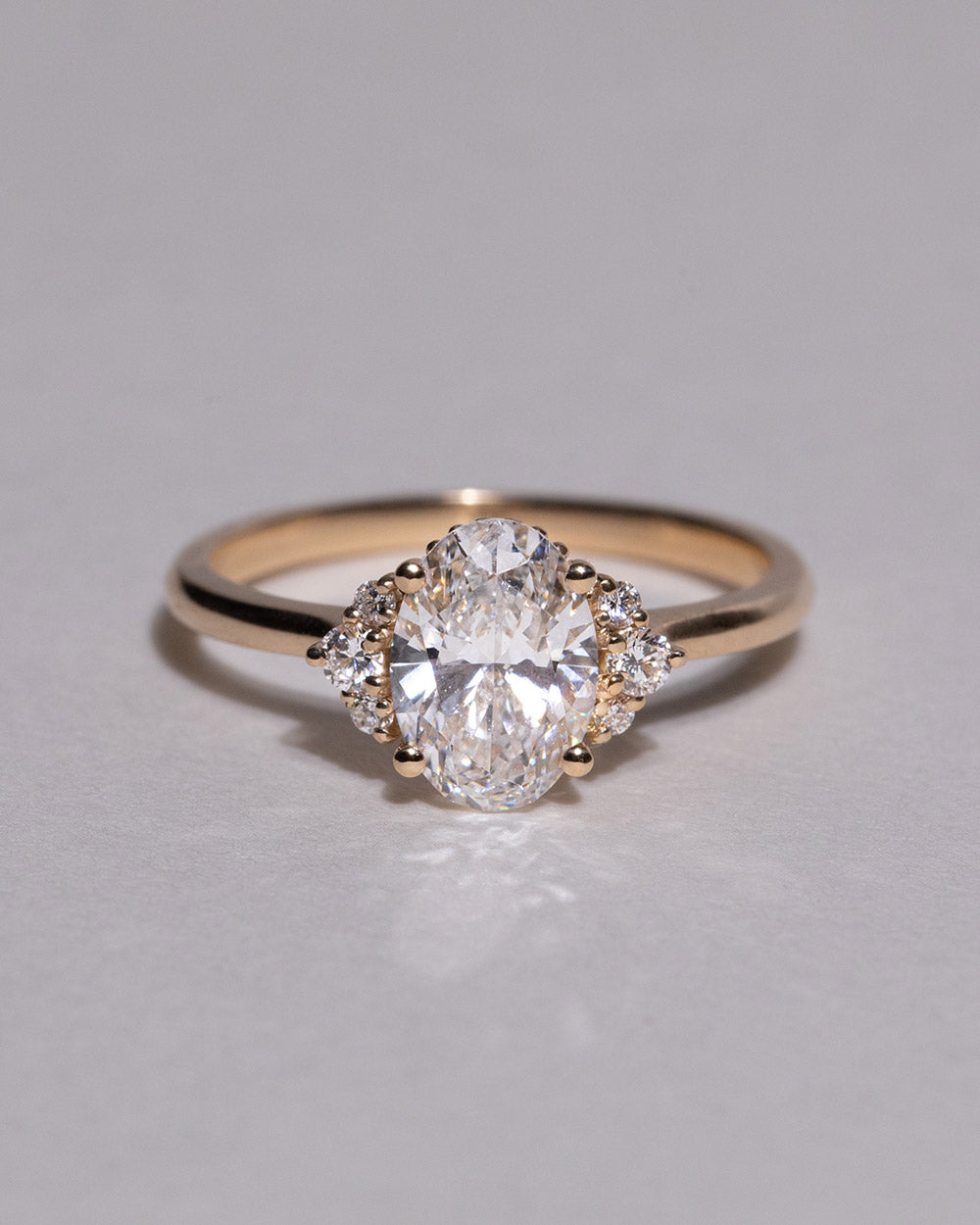 Marquise Shaped Three Stone Lab Grown Diamond Engagement Ring