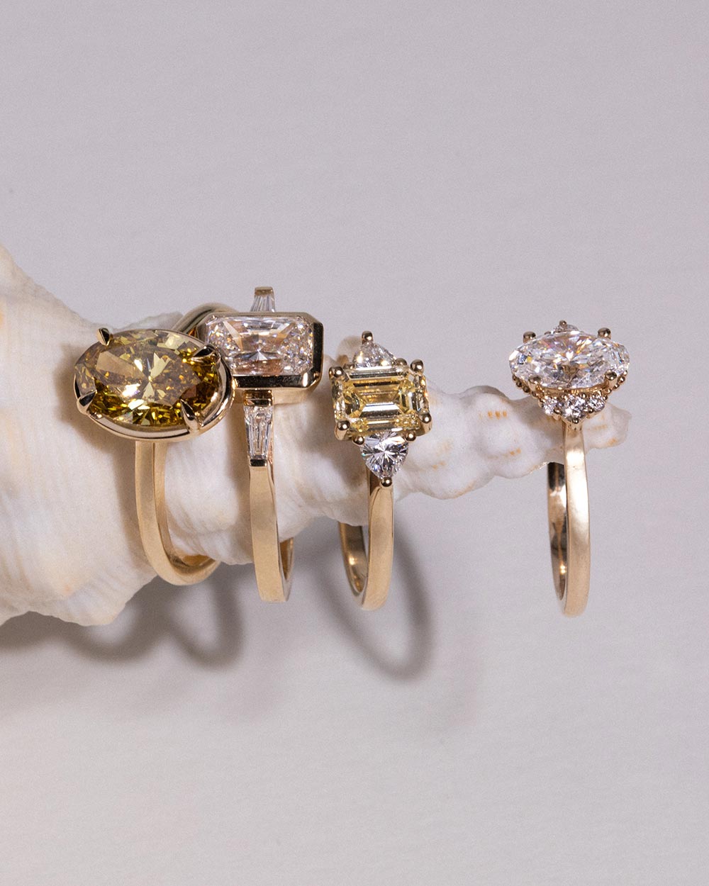 Marquise Shaped Three Stone Lab Grown Diamond Engagement Ring