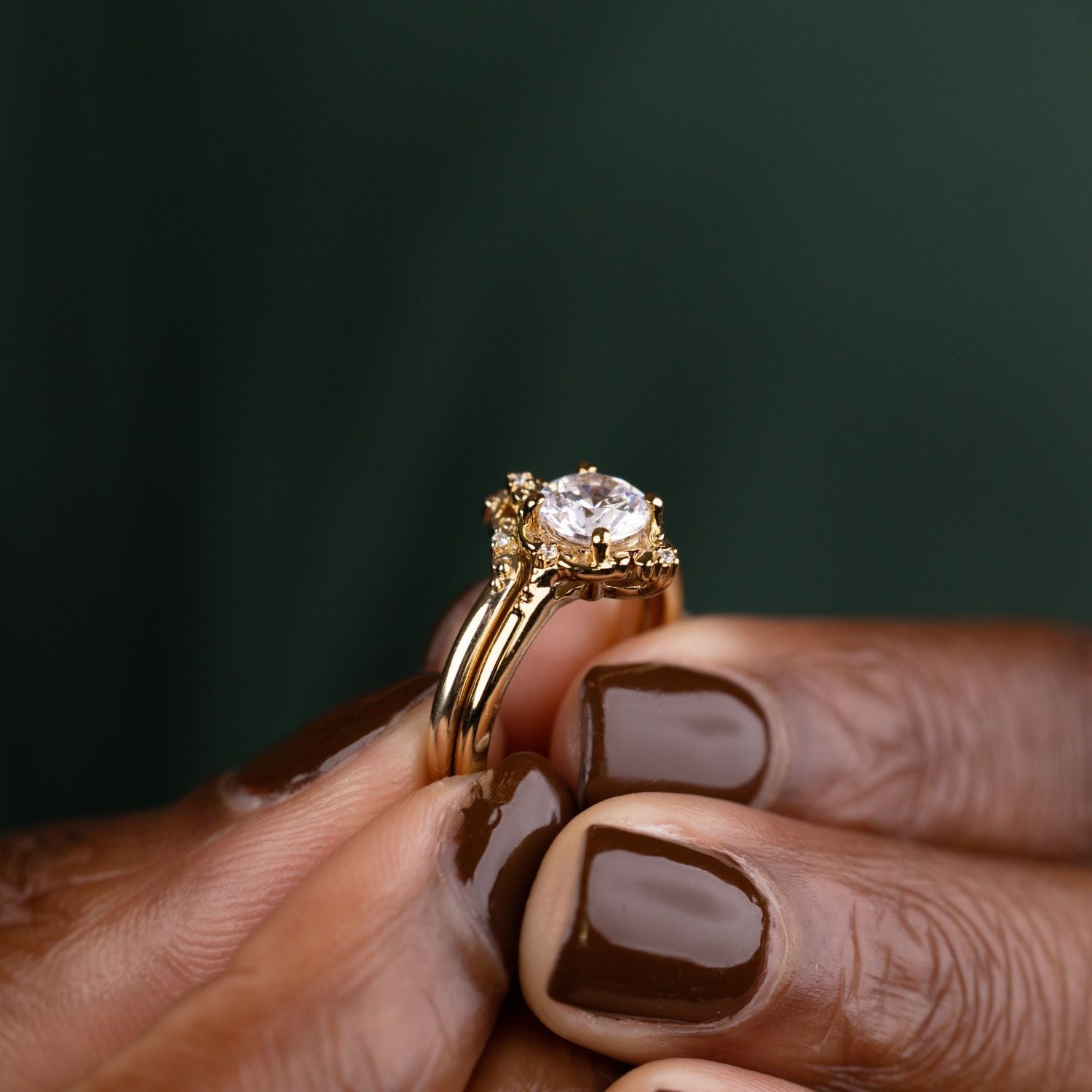 Marquise Shaped Three Stone Lab Grown Diamond Engagement Ring