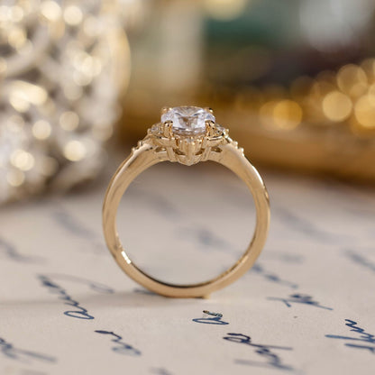 Marquise Shaped Three Stone Lab Grown Diamond Engagement Ring