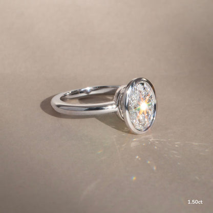 Marquise Shaped Three Stone Lab Grown Diamond Engagement Ring