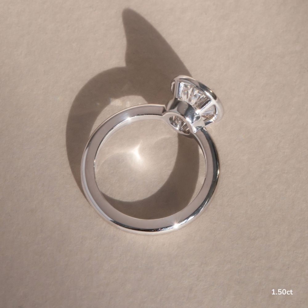 Marquise Shaped Three Stone Lab Grown Diamond Engagement Ring