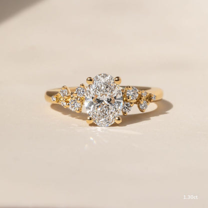 Marquise Shaped Three Stone Lab Grown Diamond Engagement Ring