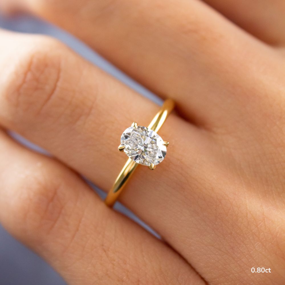 Marquise Shaped Three Stone Lab Grown Diamond Engagement Ring
