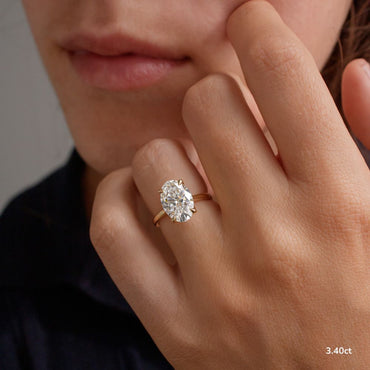 Marquise Shaped Three Stone Lab Grown Diamond Engagement Ring