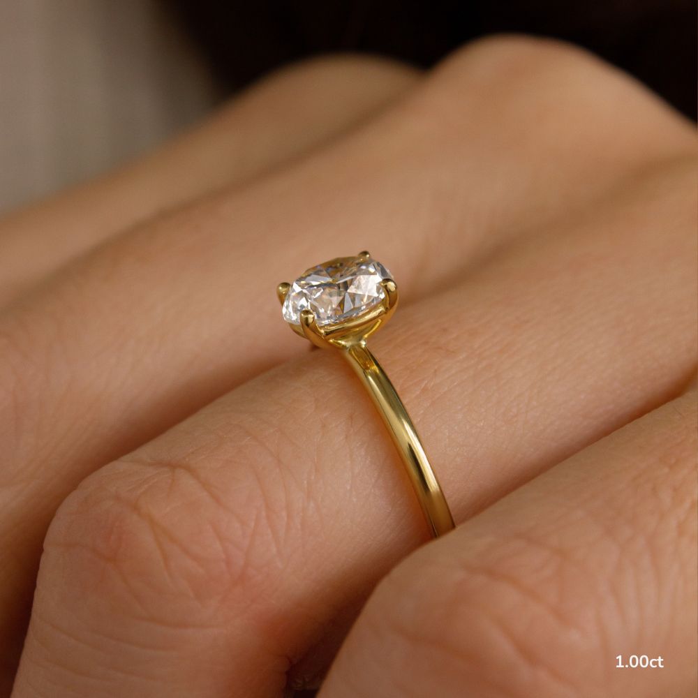 Marquise Shaped Three Stone Lab Grown Diamond Engagement Ring