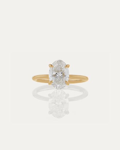 Marquise Shaped Three Stone Lab Grown Diamond Engagement Ring