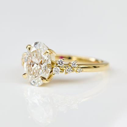Marquise Shaped Three Stone Lab Grown Diamond Engagement Ring