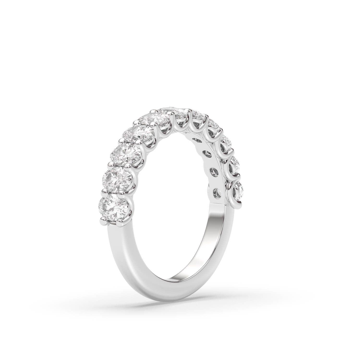 0.25 TCW Round Shaped Half Eternity Lab Grown Diamond Wedding Band