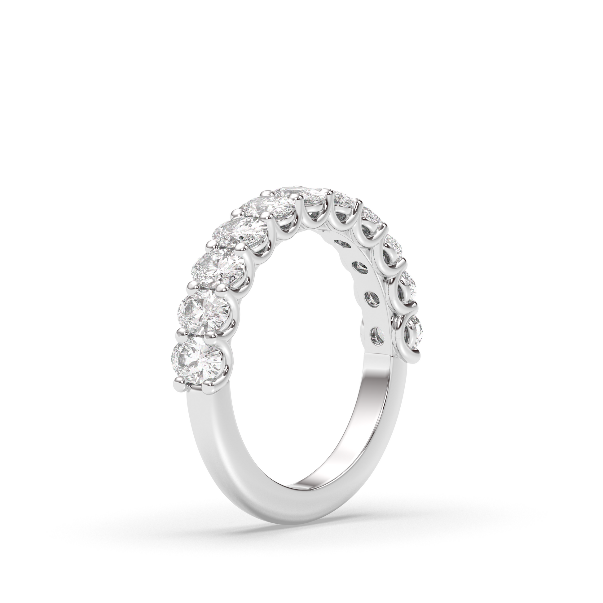 0.25 TCW Round Shaped Half Eternity Lab Grown Diamond Wedding Band