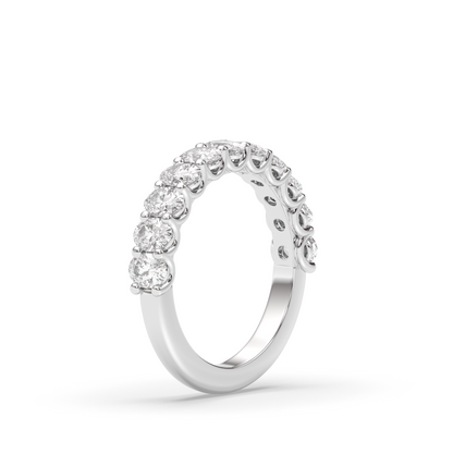 0.25 TCW Round Shaped Half Eternity Lab Grown Diamond Wedding Band