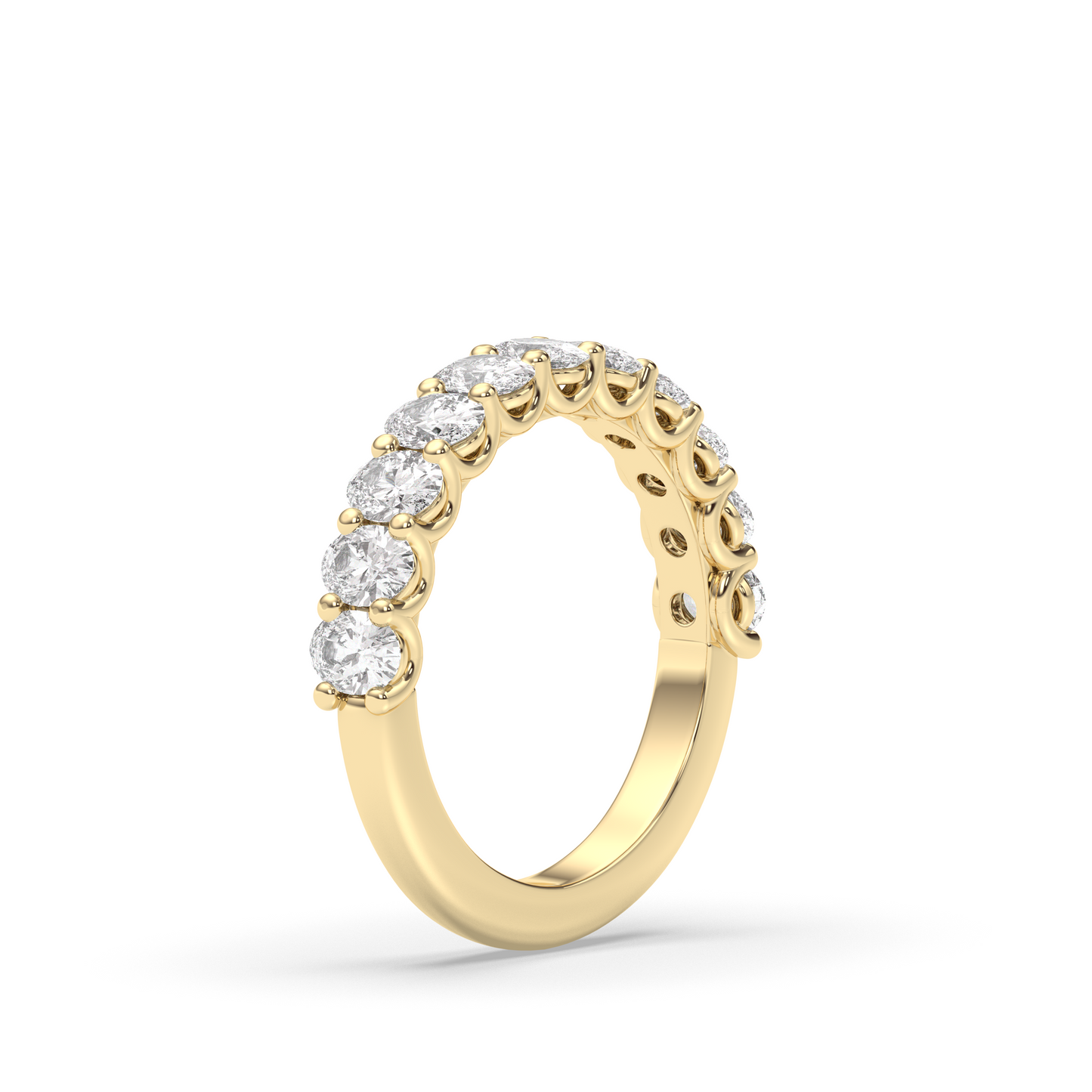 0.25 TCW Round Shaped Half Eternity Lab Grown Diamond Wedding Band