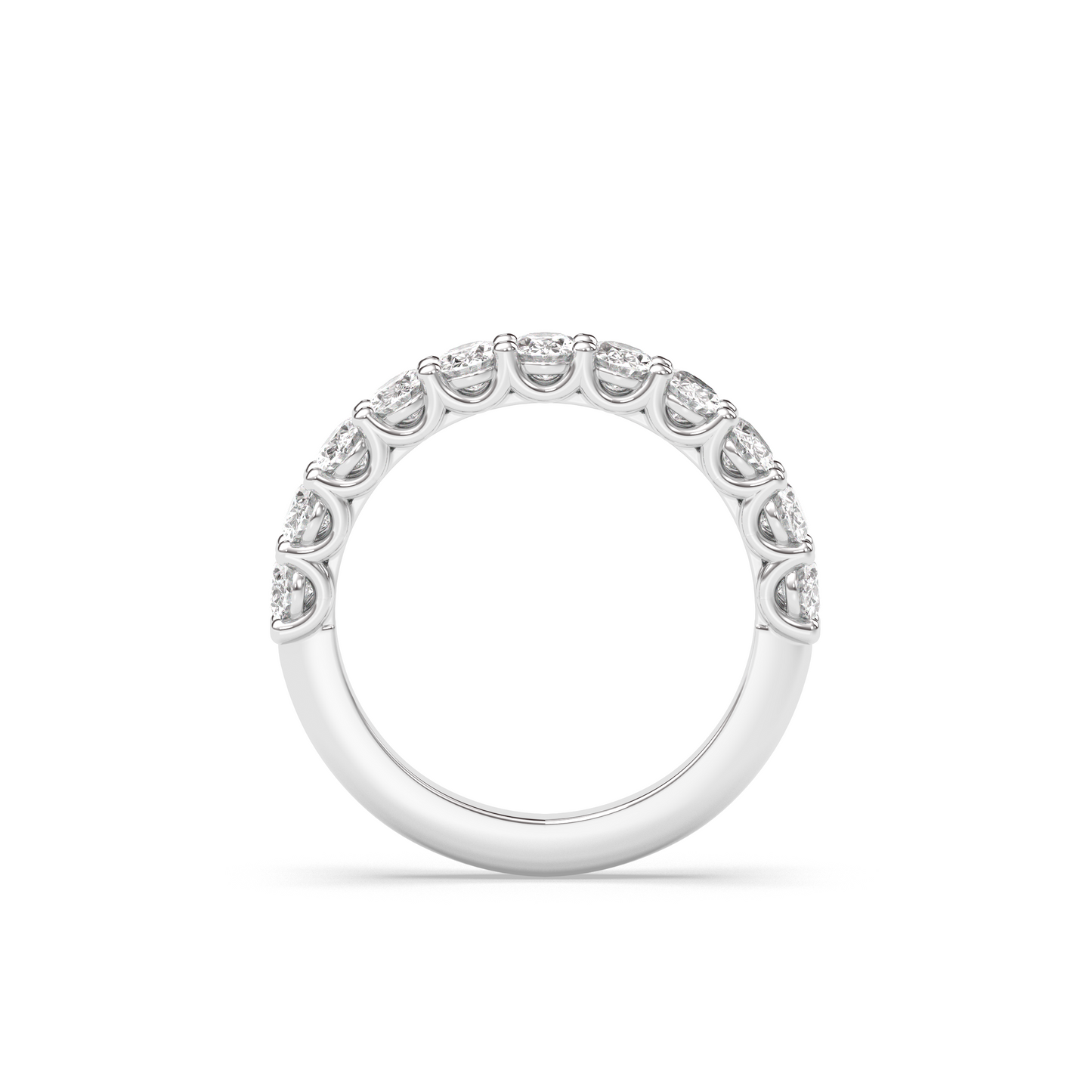 0.25 TCW Round Shaped Half Eternity Lab Grown Diamond Wedding Band