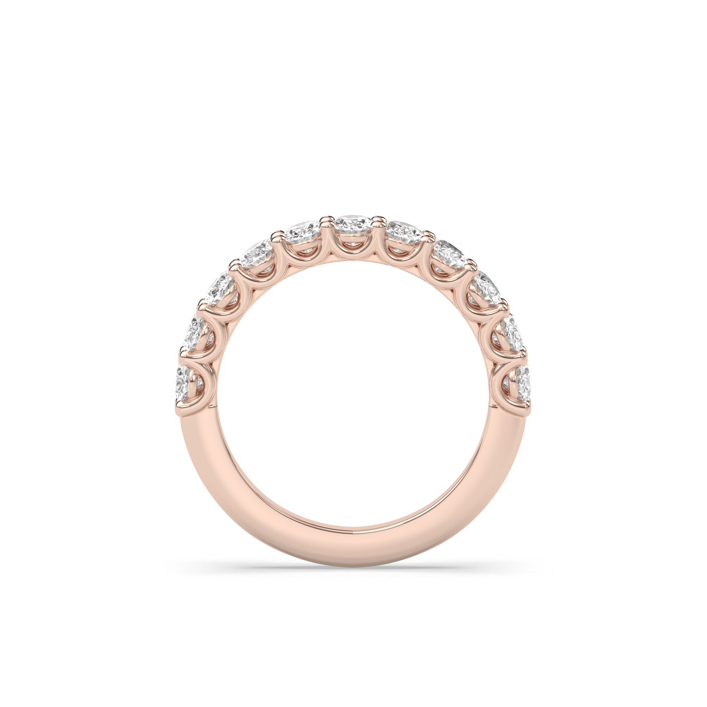 0.25 TCW Round Shaped Half Eternity Lab Grown Diamond Wedding Band